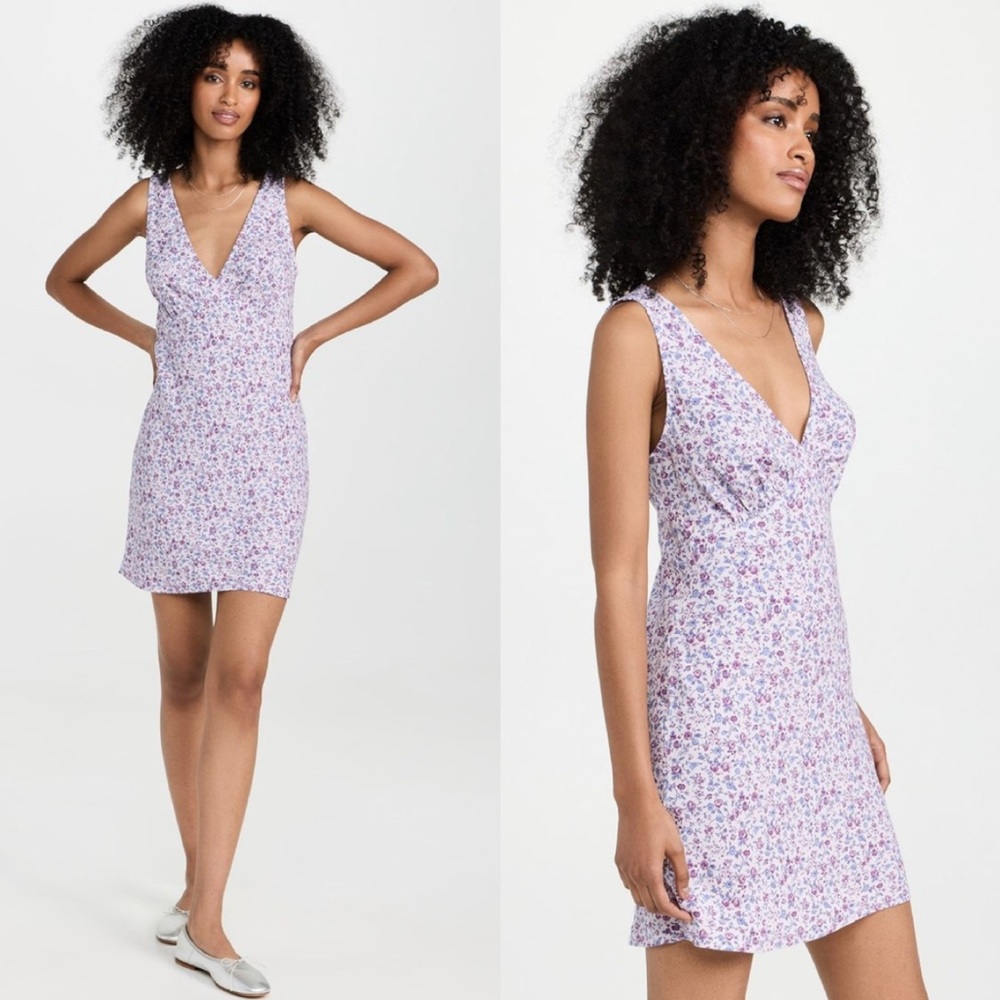 Reformation Purple Floral Mini Dress